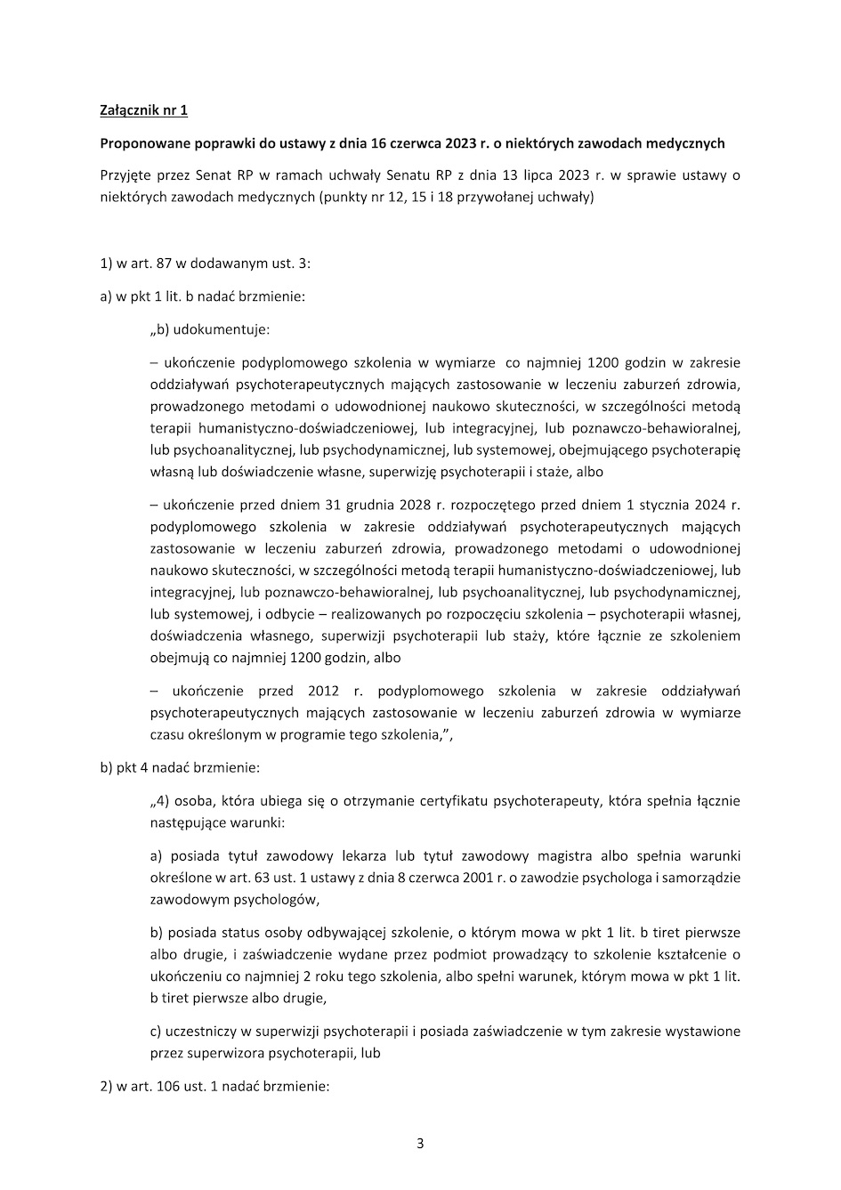 Pismo do Sejmowej Komisji Zdrowia 25 07 20233